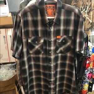 DIXXON “Guerrero” Black and Brown Casual Button Down Plaid Shirt